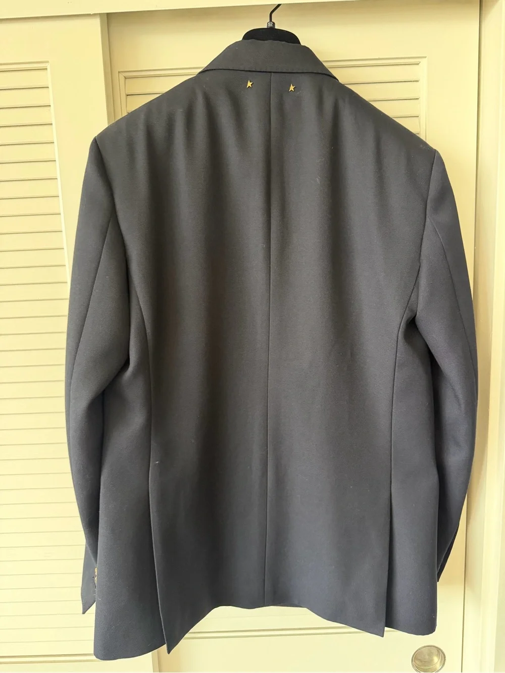 Golden Goose Navy Double-Breasted Sport Coat with Gold Buttons